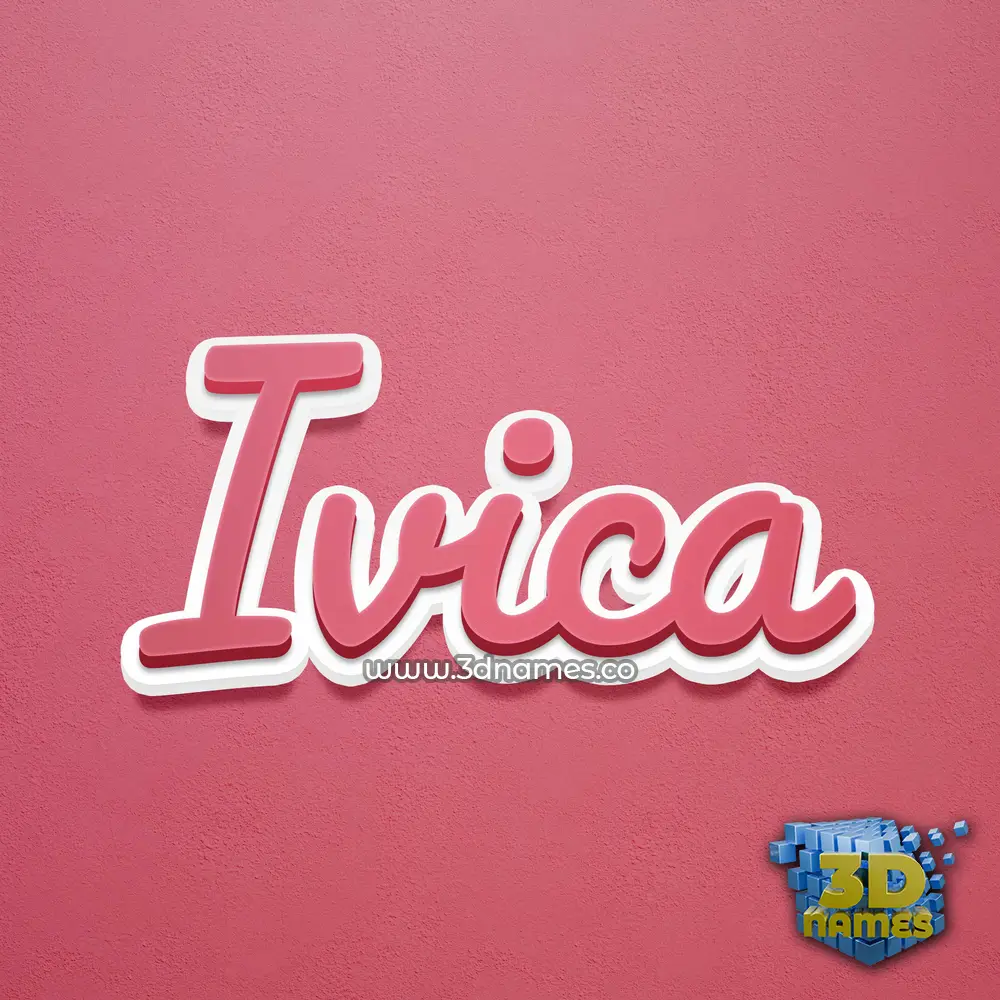 ivica in Red Scribble style - 3D name wallpaper