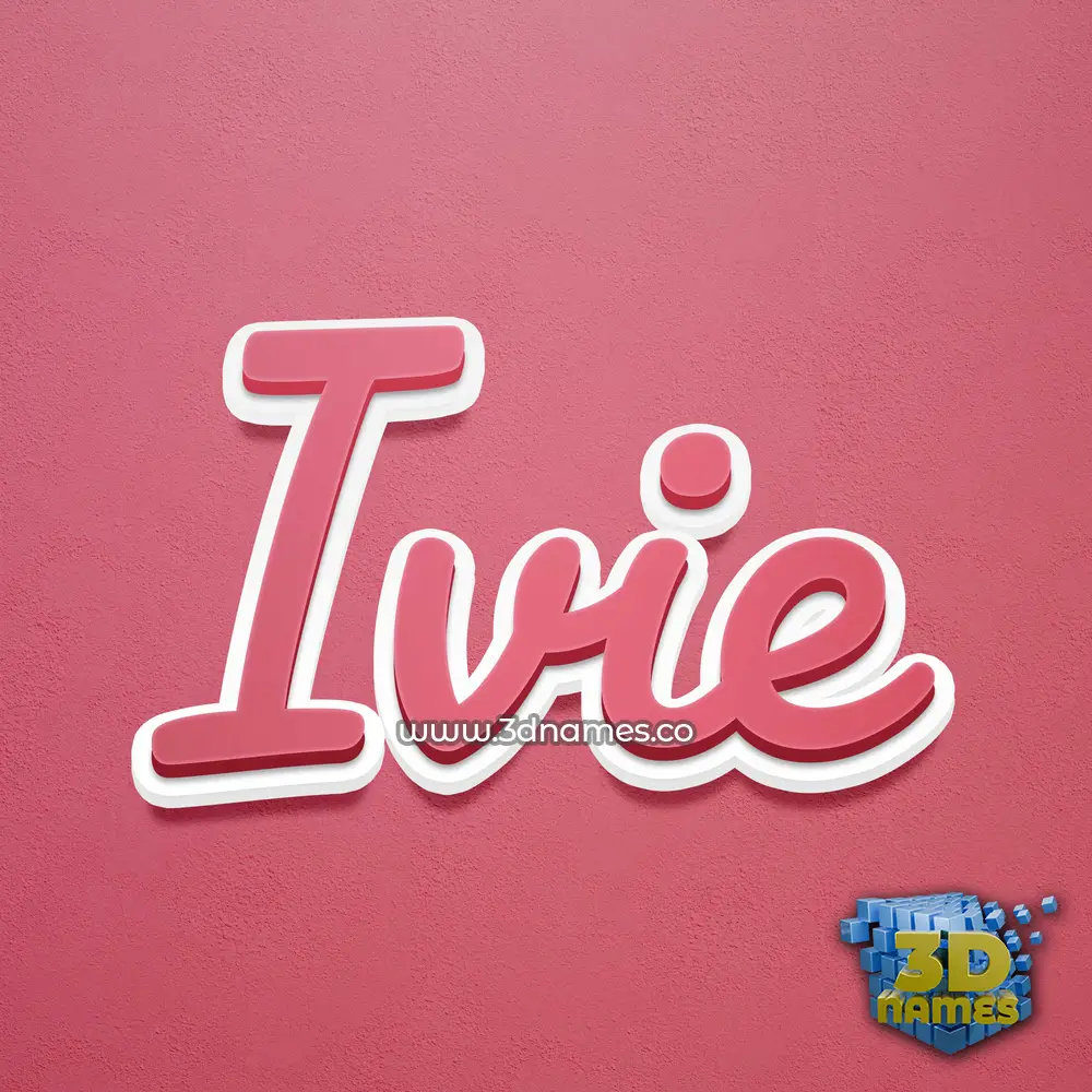 ivie in Red Scribble style - 3D name wallpaper