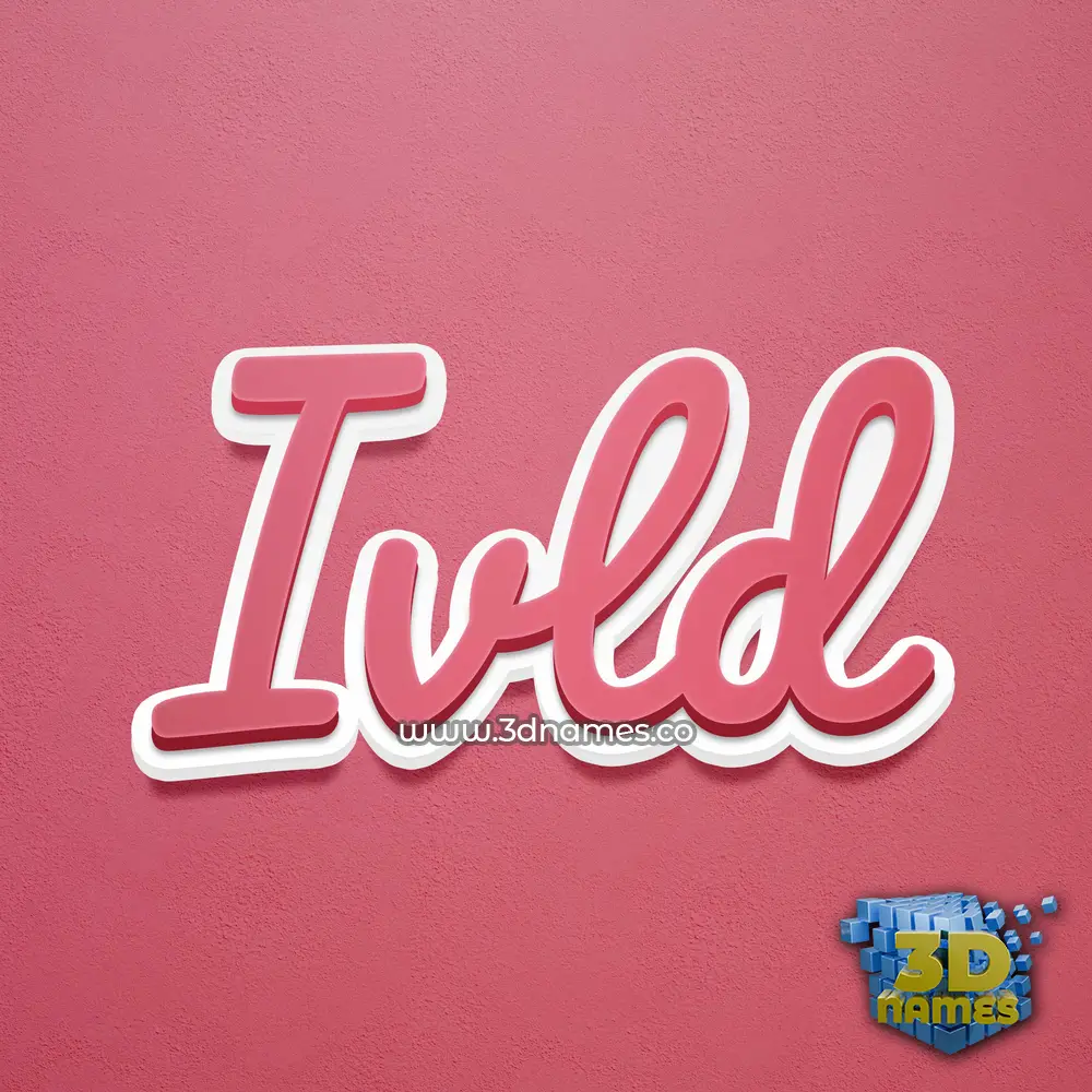 ivld in Red Scribble style - 3D name wallpaper