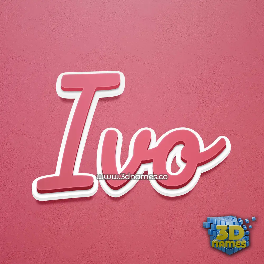 ivo in Red Scribble style - 3D name wallpaper