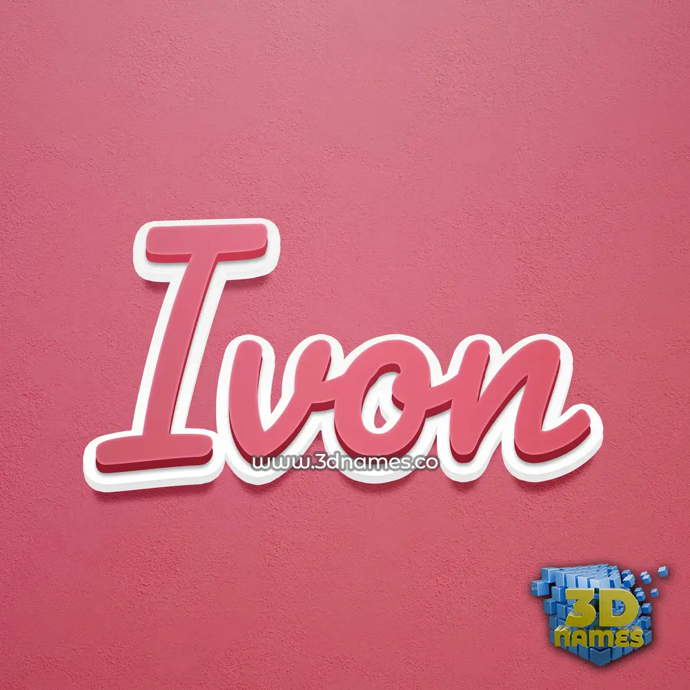 ivon in Red Scribble style - 3D name wallpaper