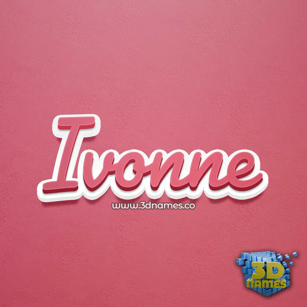 ivonne in Red Scribble style - 3D name wallpaper