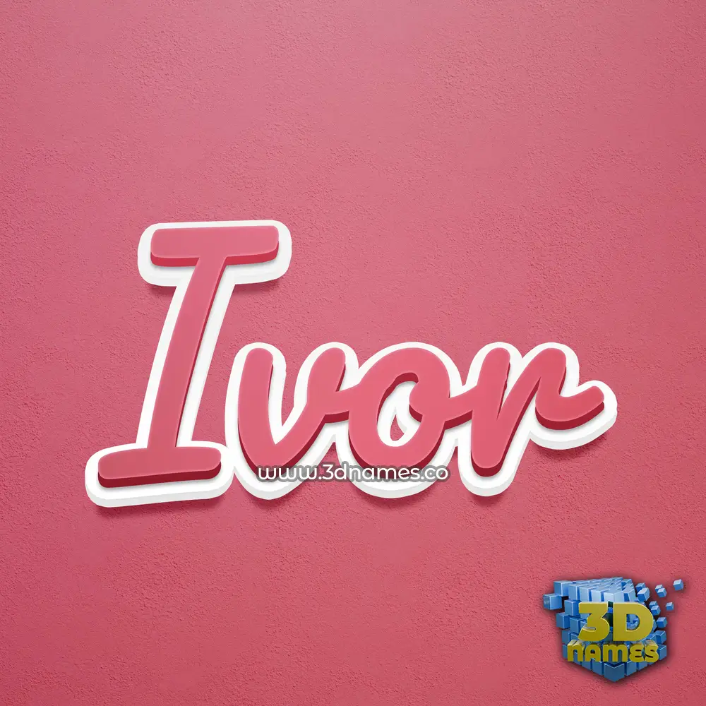 ivor in Red Scribble style - 3D name wallpaper