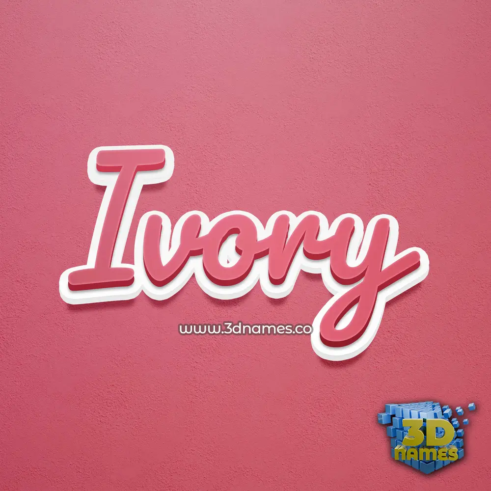 ivory in Red Scribble style - 3D name wallpaper