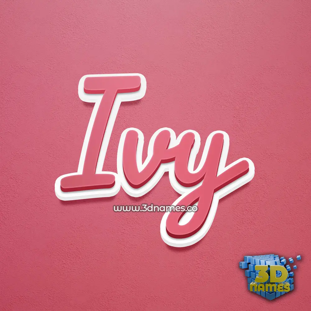 ivy in Red Scribble style - 3D name wallpaper