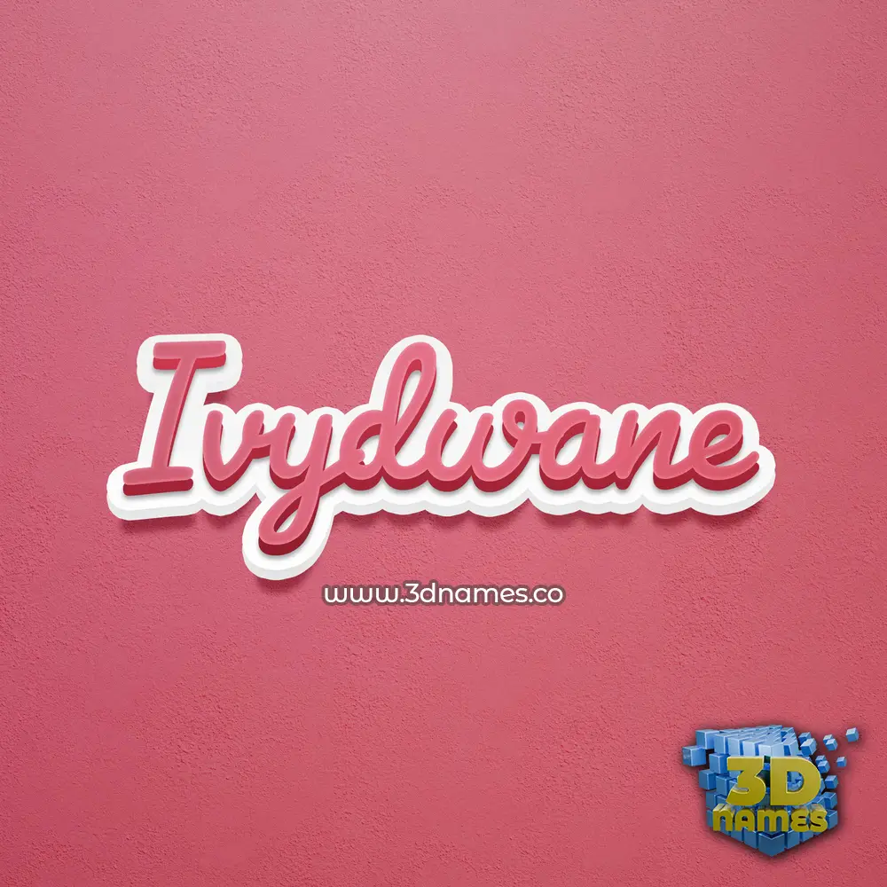 ivydwane in Red Scribble style - 3D name wallpaper