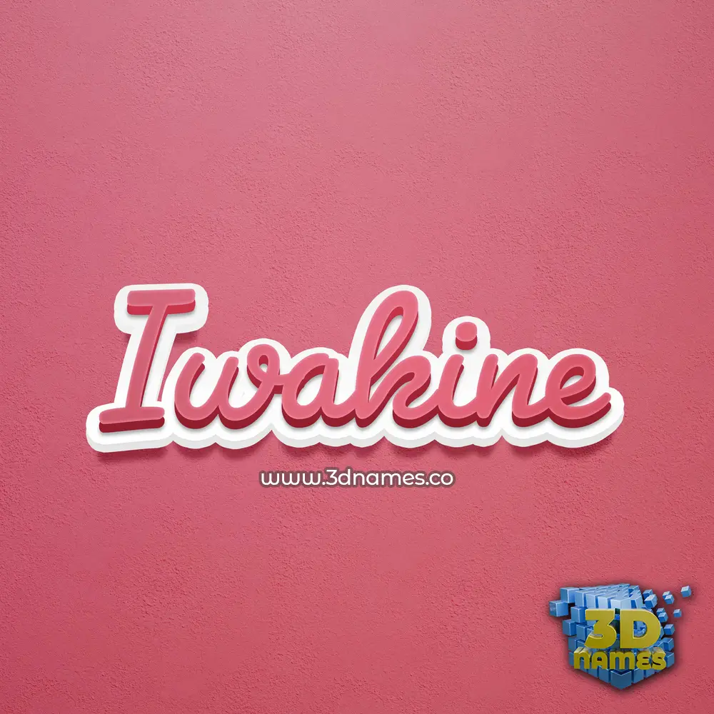 iwakine in Red Scribble style - 3D name wallpaper