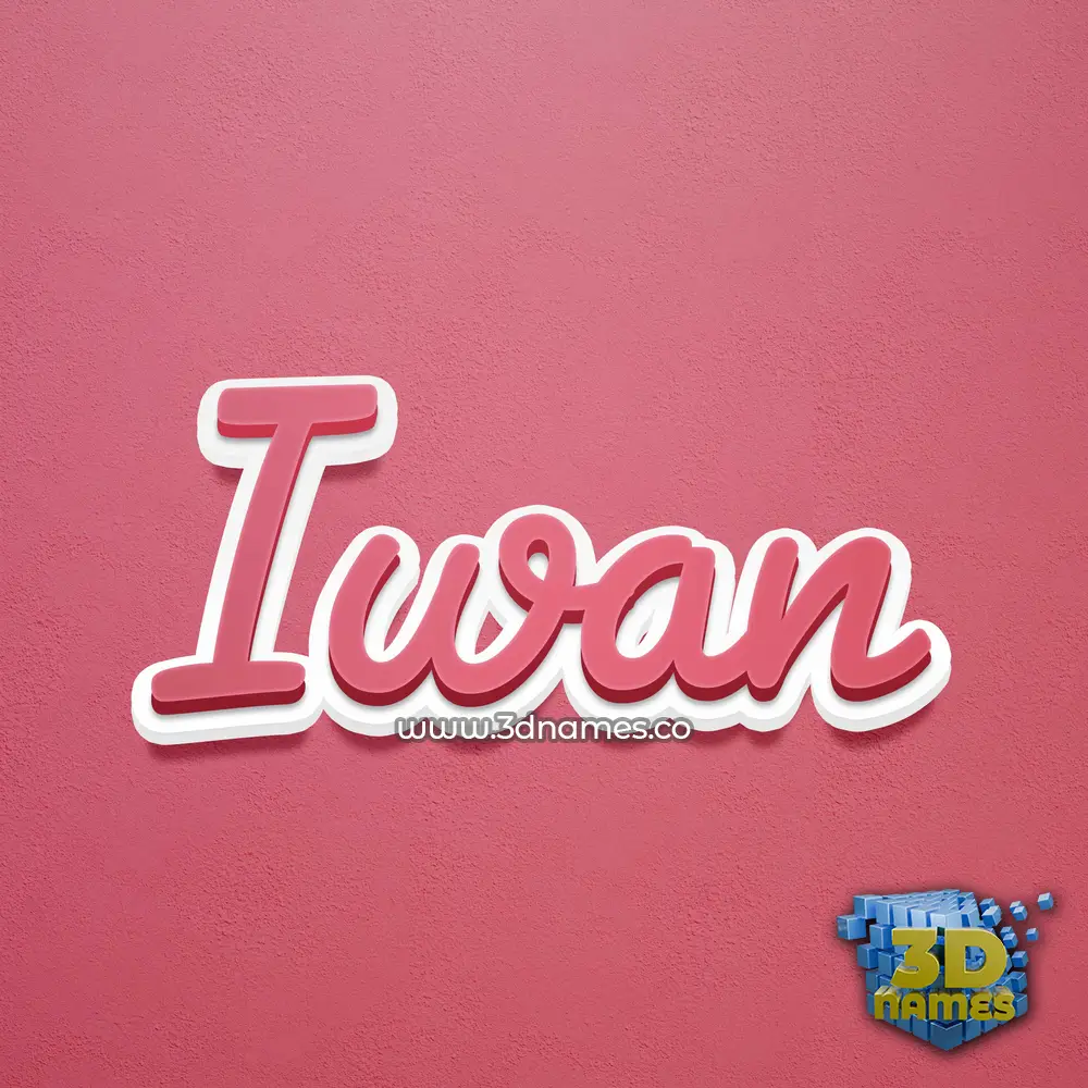 iwan in Red Scribble style - 3D name wallpaper
