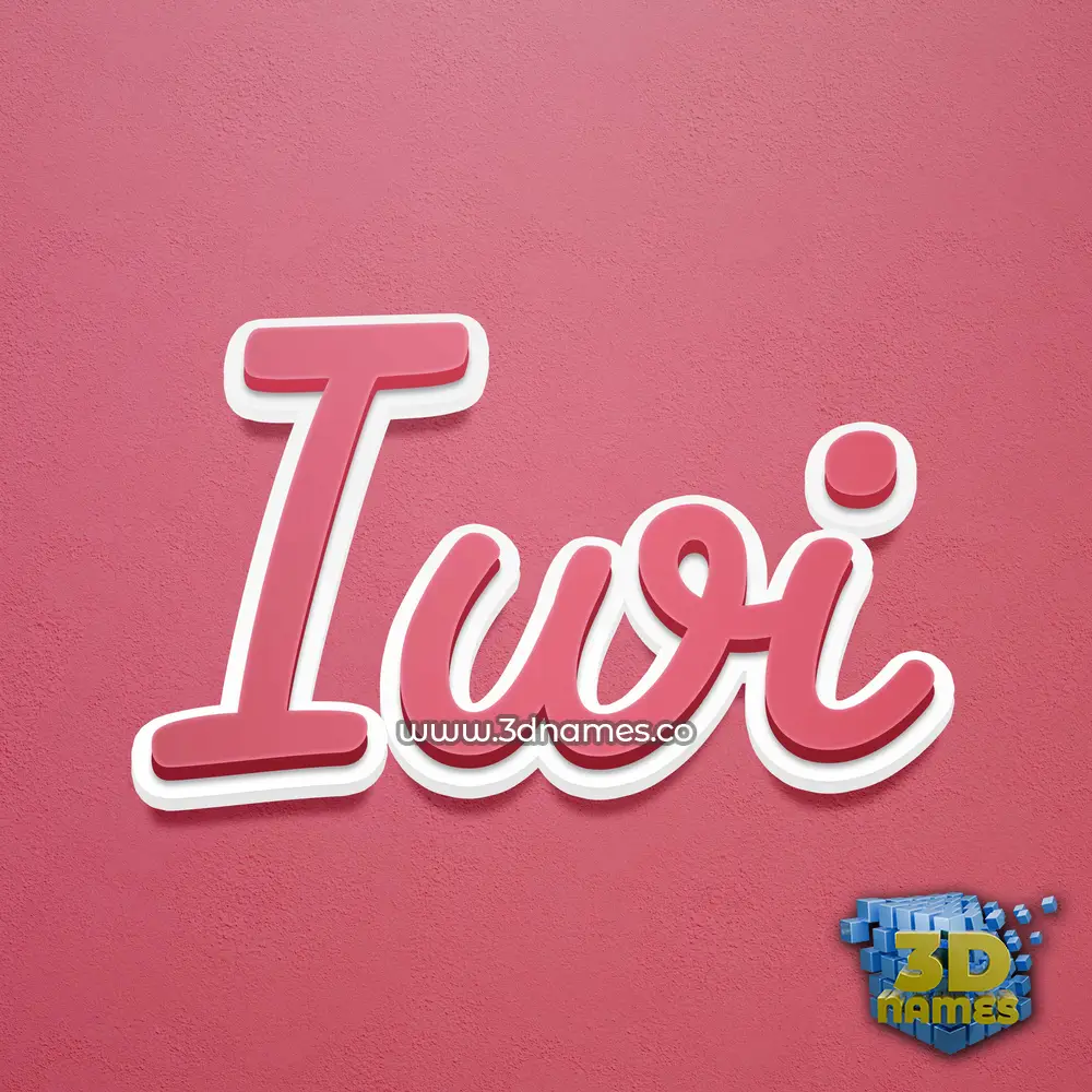 iwi in Red Scribble style - 3D name wallpaper