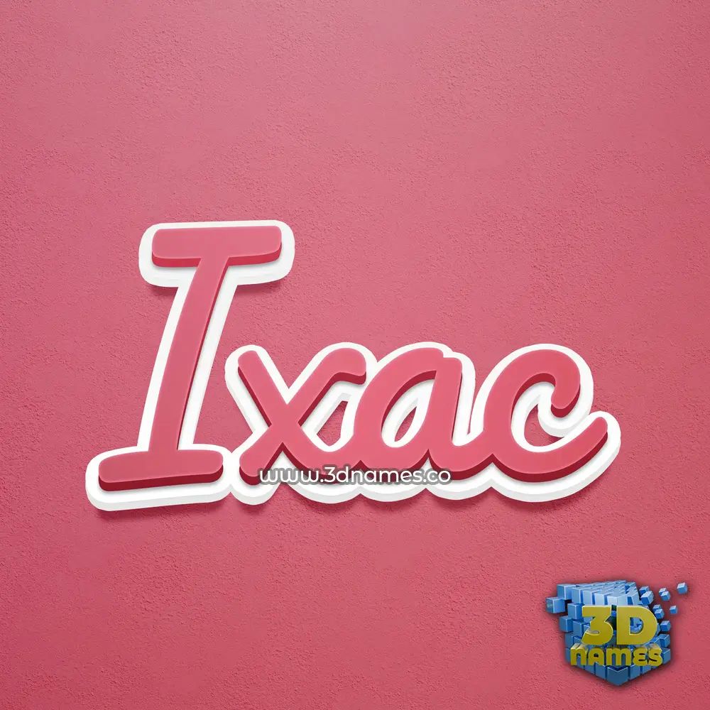 ixac in Red Scribble style - 3D name wallpaper