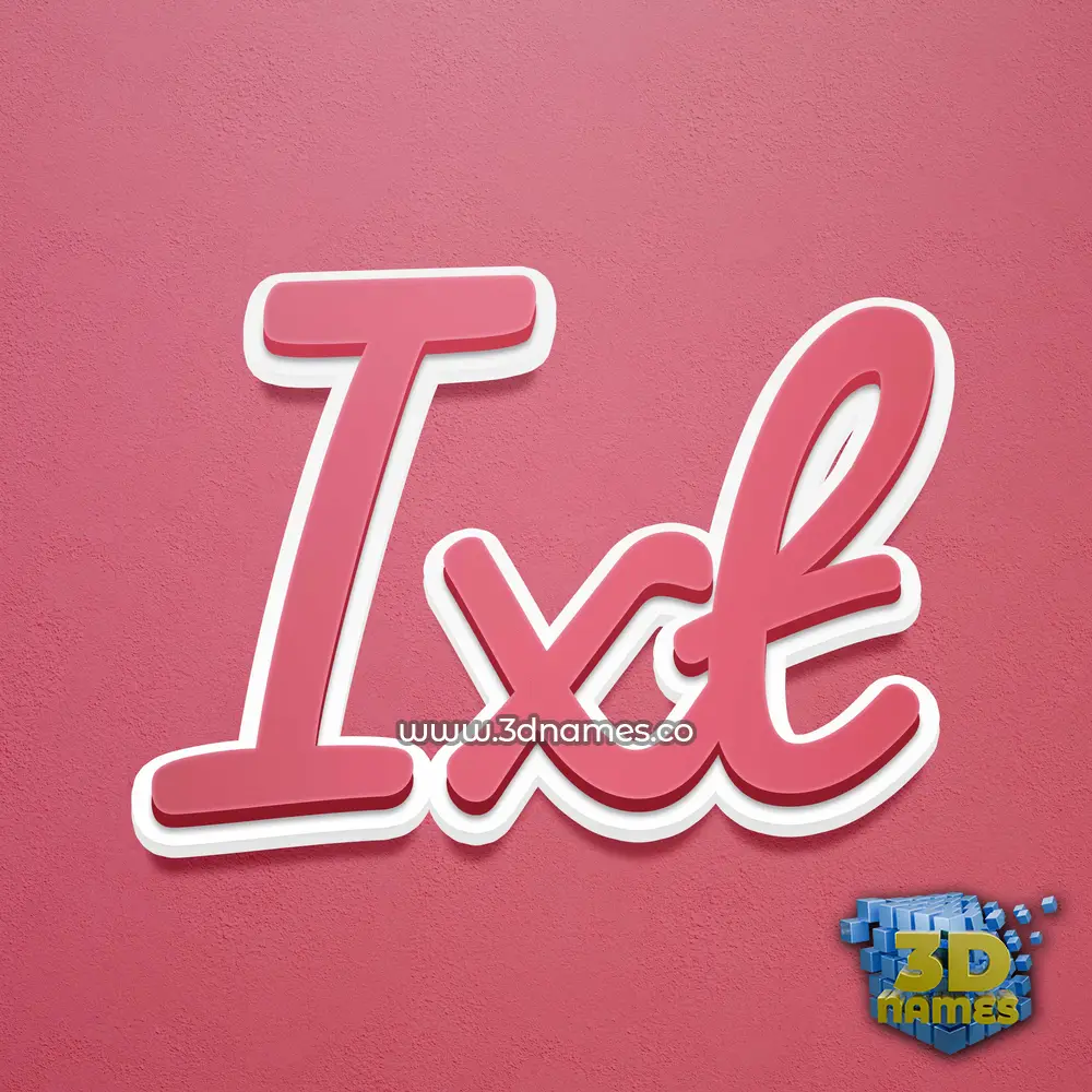 ixt in Red Scribble style - 3D name wallpaper