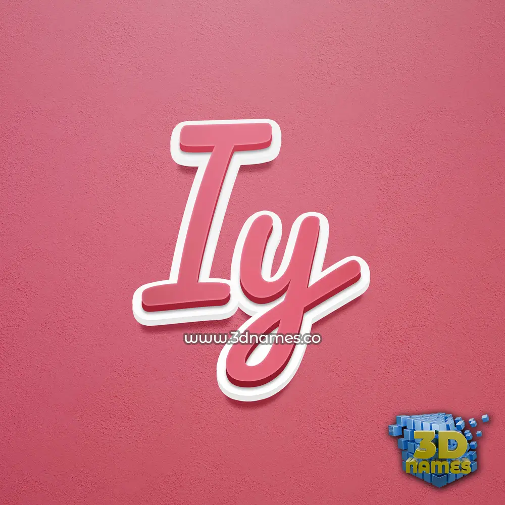 iy in Red Scribble style - 3D name wallpaper