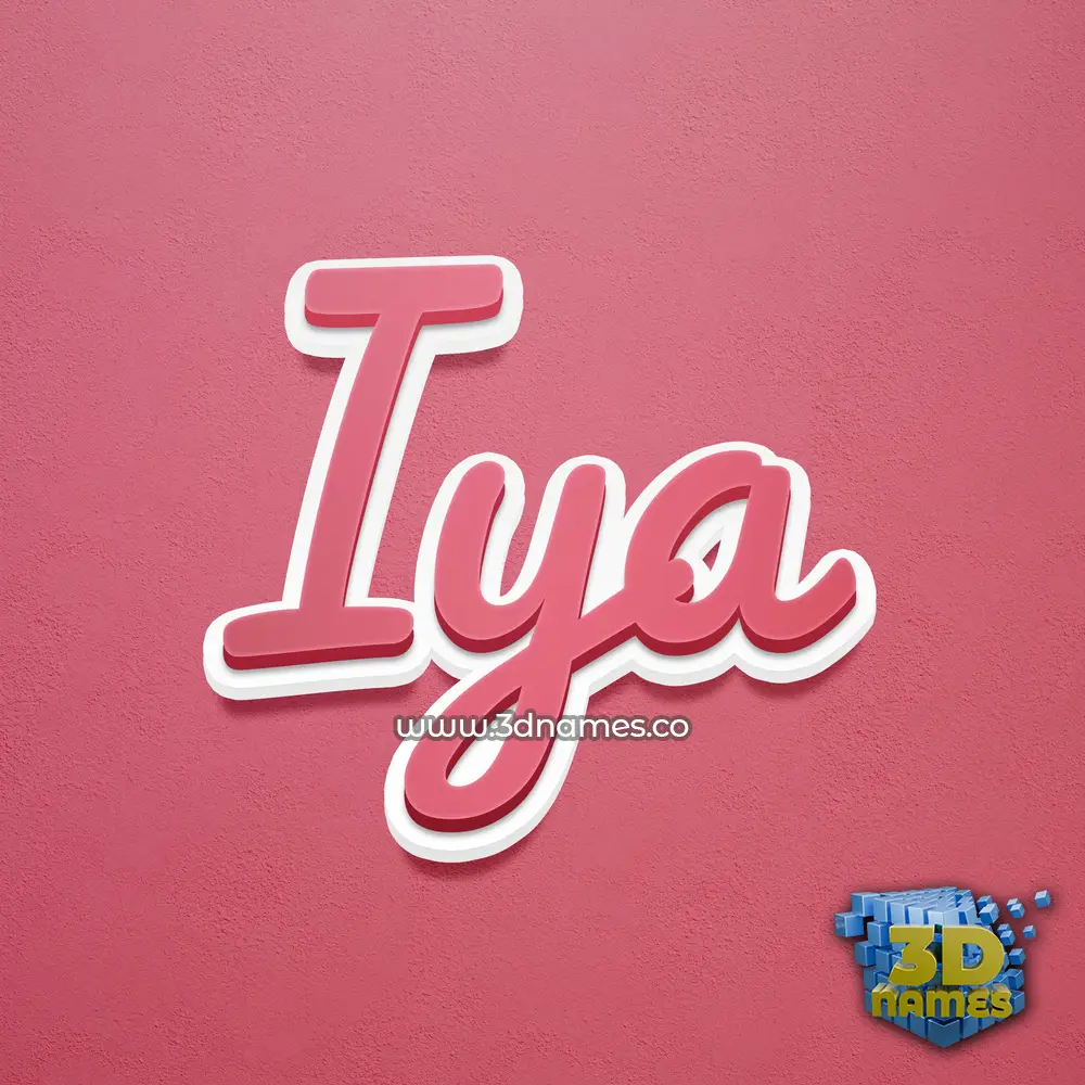 iya in Red Scribble style - 3D name wallpaper