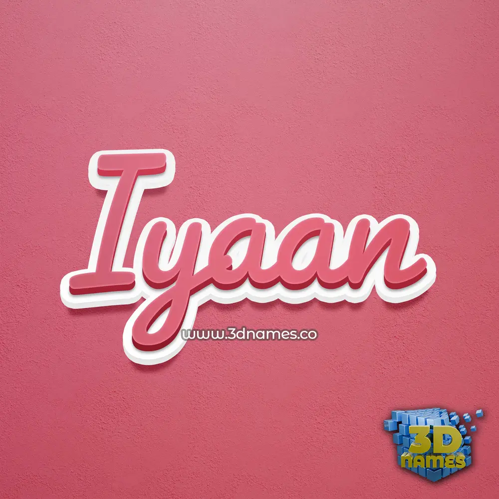iyaan in Red Scribble style - 3D name wallpaper