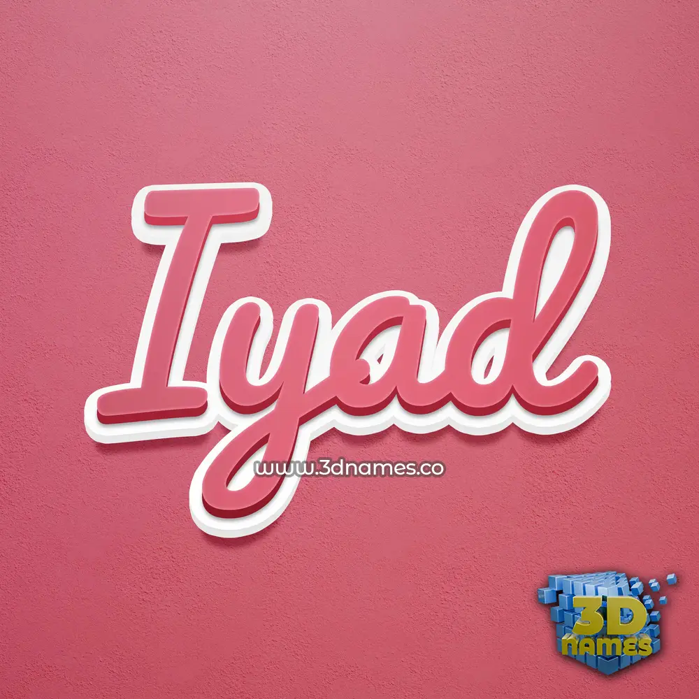 iyad in Red Scribble style - 3D name wallpaper