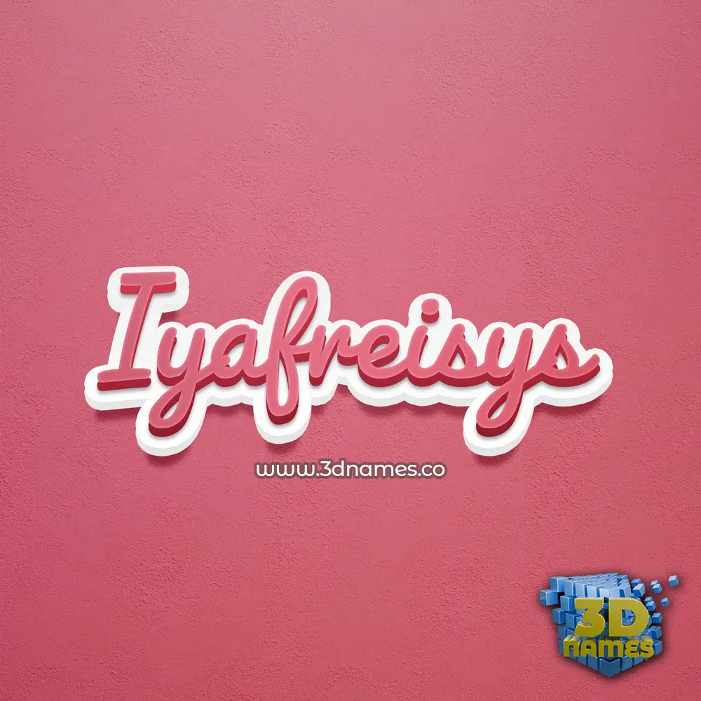 iyafreisys in Red Scribble style - 3D name wallpaper