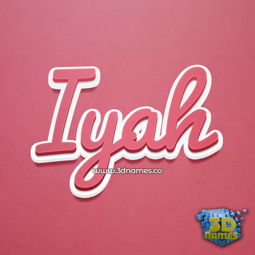 iyah in Red Scribble style - 3D name wallpaper