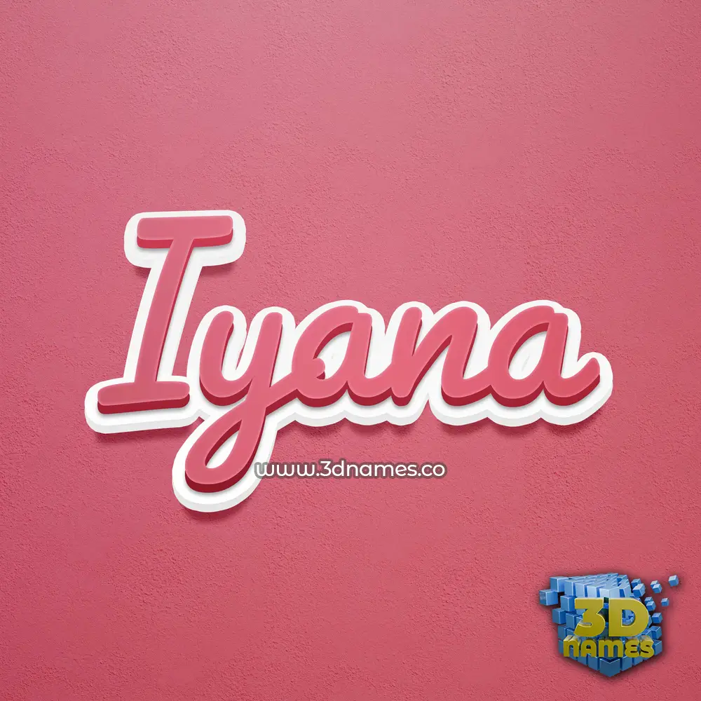 iyana in Red Scribble style - 3D name wallpaper