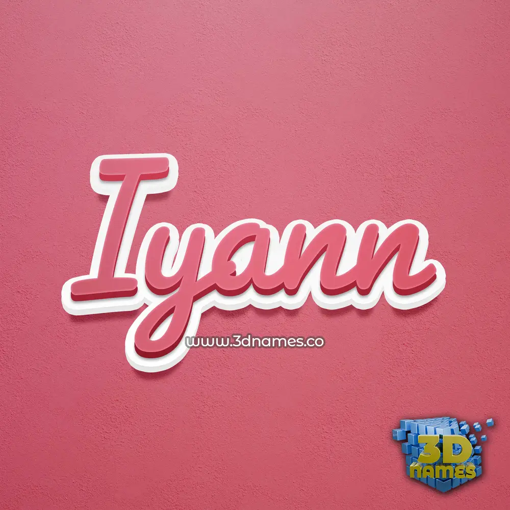 iyann in Red Scribble style - 3D name wallpaper