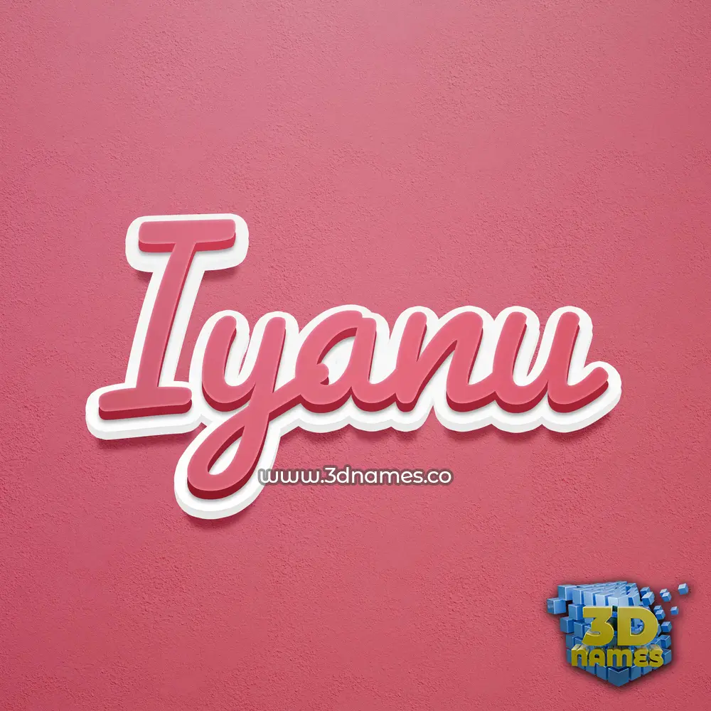 iyanu in Red Scribble style - 3D name wallpaper