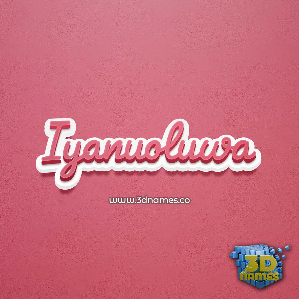 iyanuoluwa in Red Scribble style - 3D name wallpaper