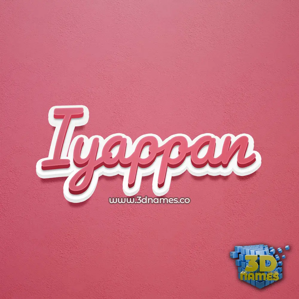 iyappan in Red Scribble style - 3D name wallpaper