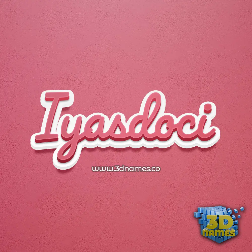 iyasdoci in Red Scribble style - 3D name wallpaper