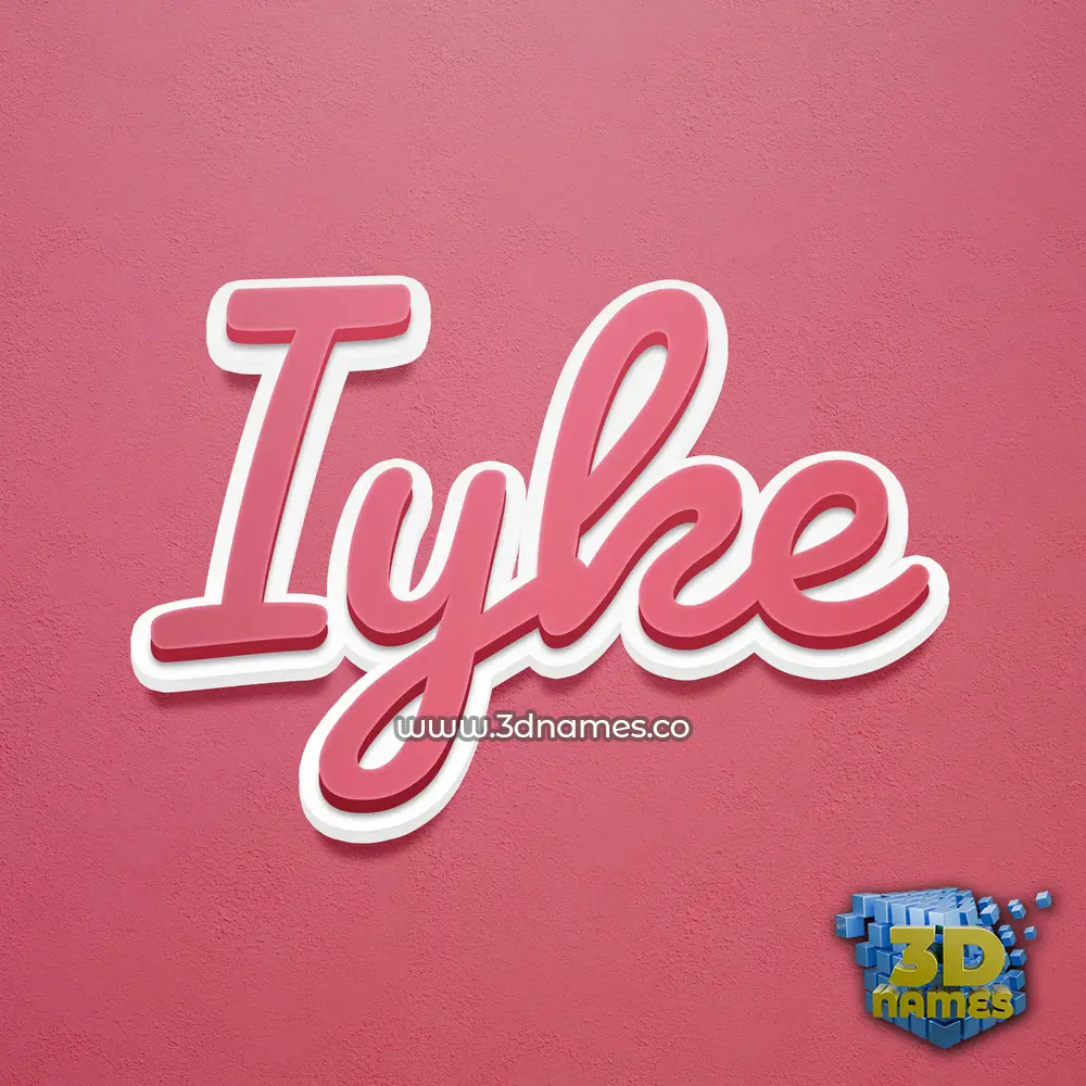 iyke in Red Scribble style - 3D name wallpaper