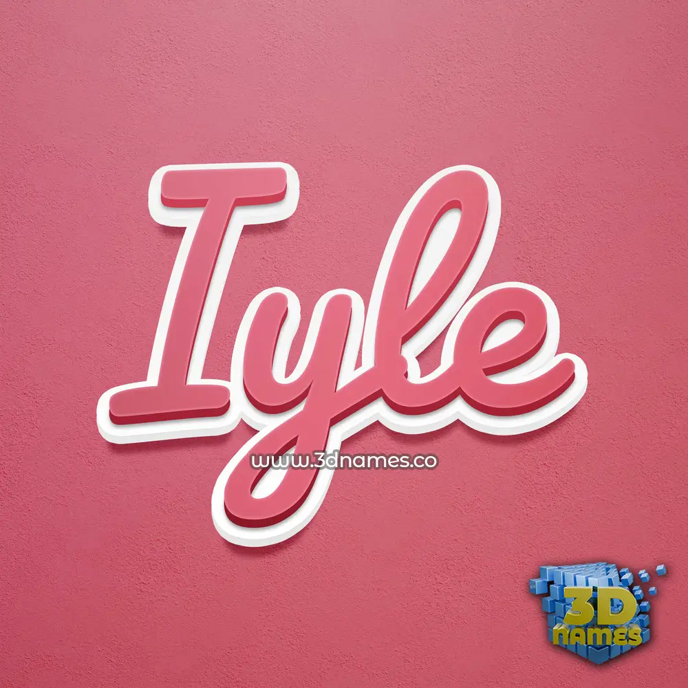 iyle in Red Scribble style - 3D name wallpaper