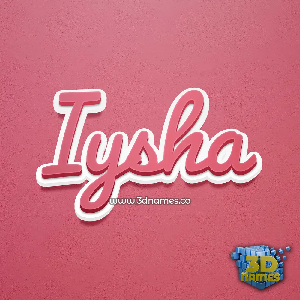 iysha in Red Scribble style - 3D name wallpaper