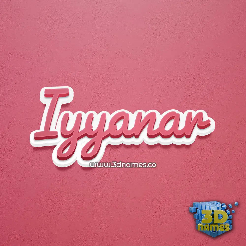 iyyanar in Red Scribble style - 3D name wallpaper