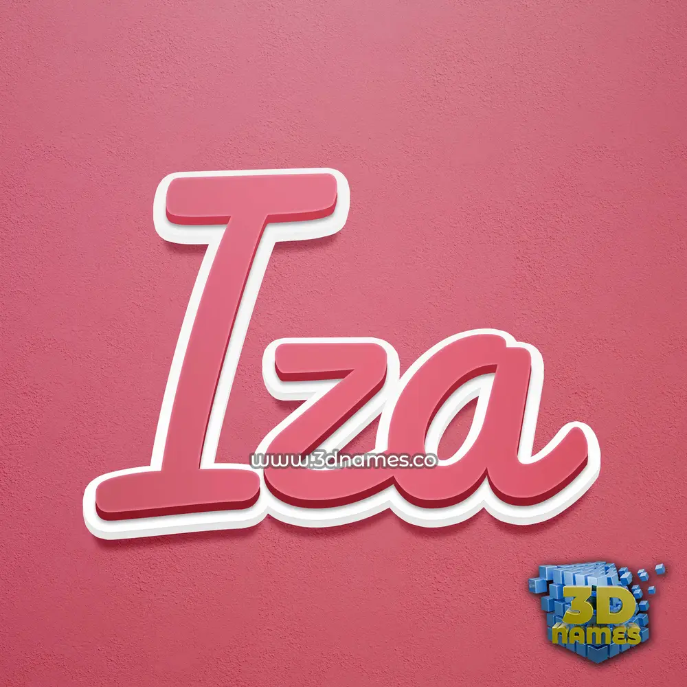 iza in Red Scribble style - 3D name wallpaper