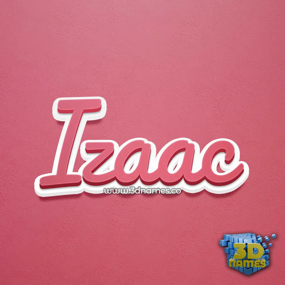 izaac in Red Scribble style - 3D name wallpaper