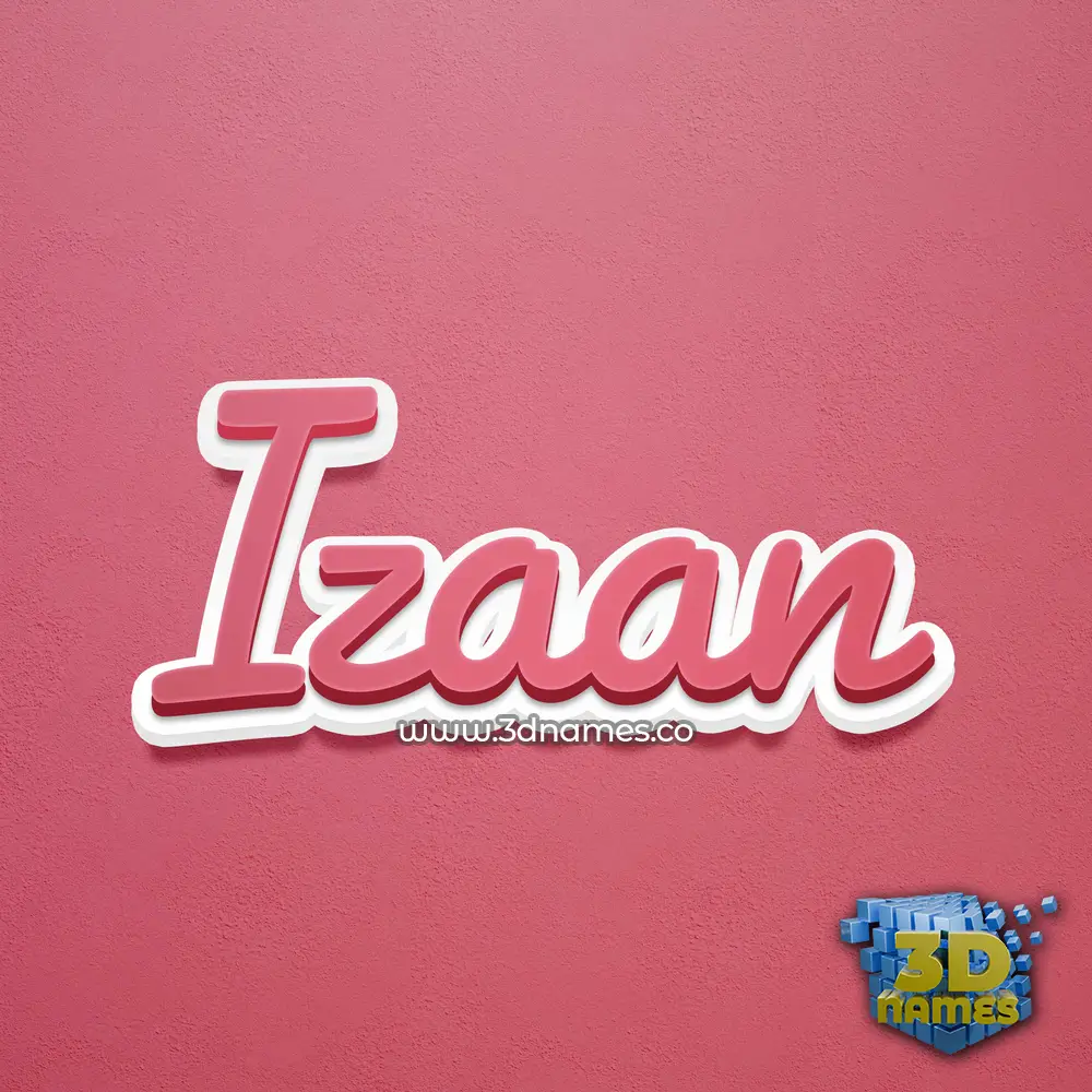 izaan in Red Scribble style - 3D name wallpaper
