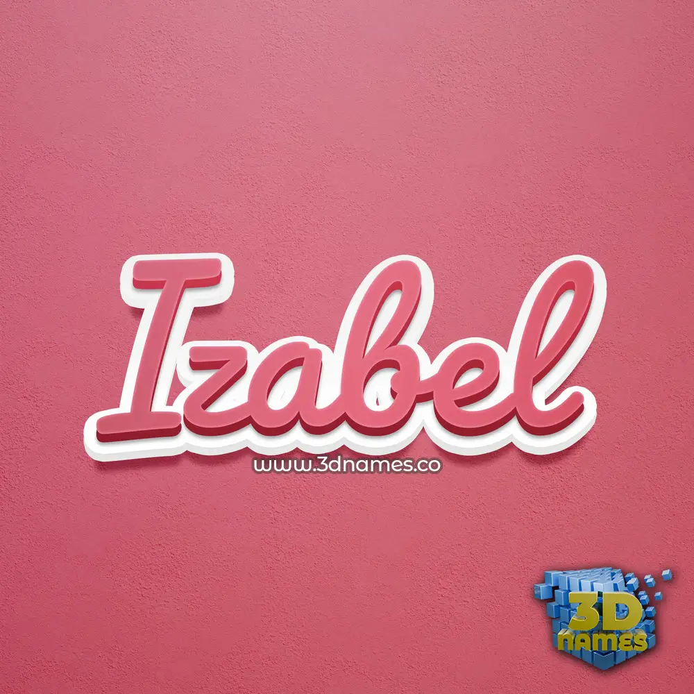 izabel in Red Scribble style - 3D name wallpaper