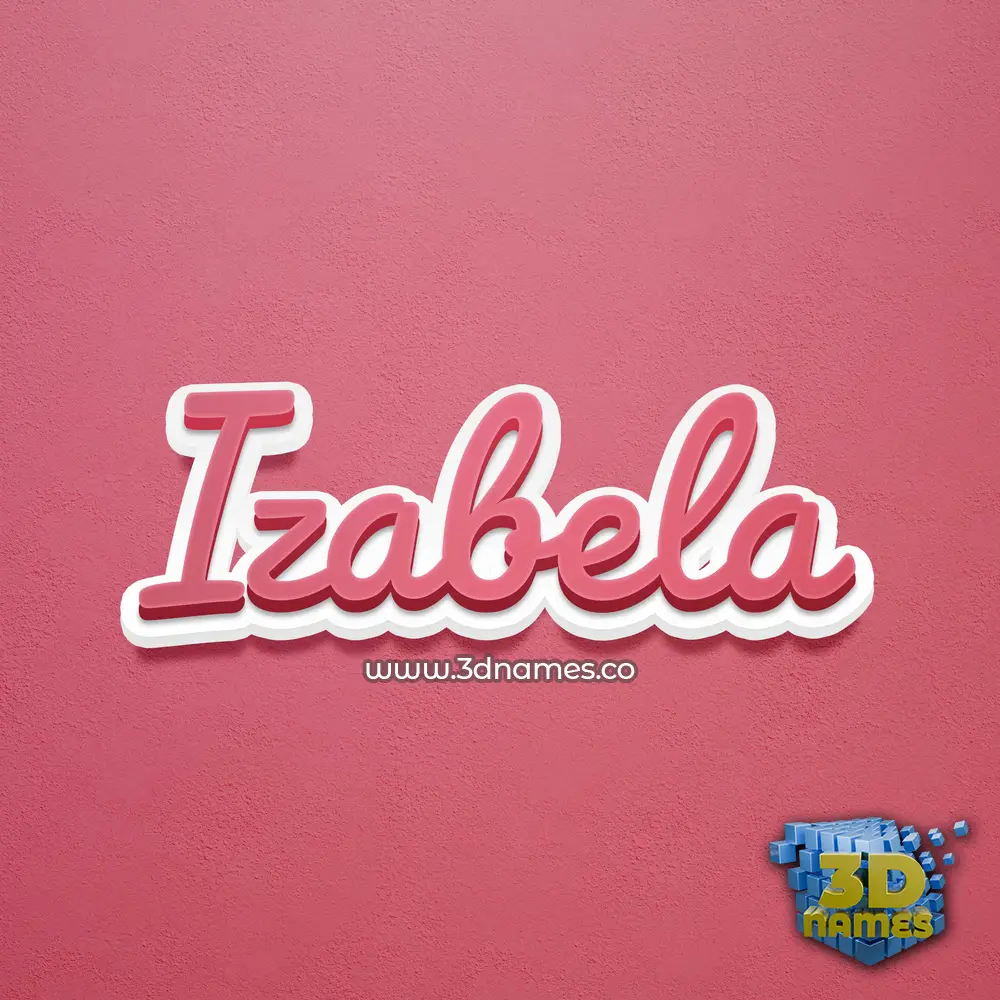 izabela in Red Scribble style - 3D name wallpaper