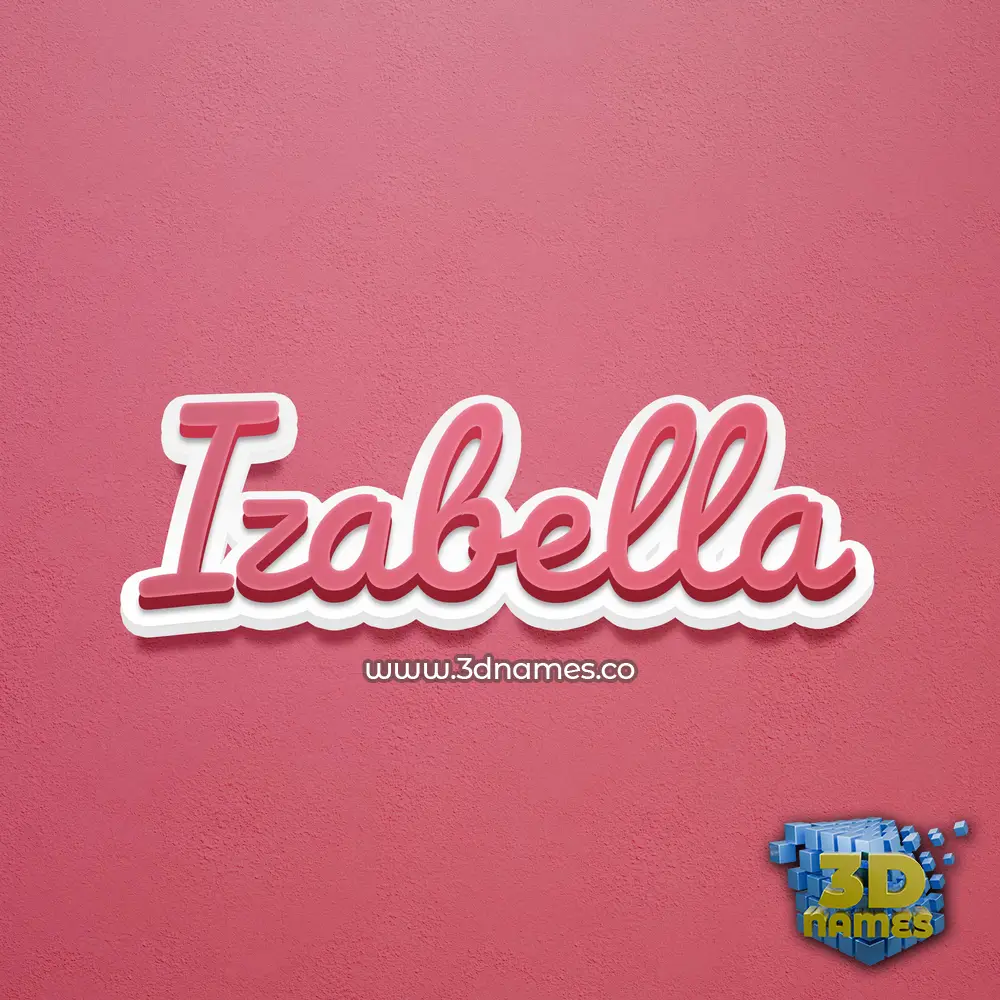 izabella in Red Scribble style - 3D name wallpaper