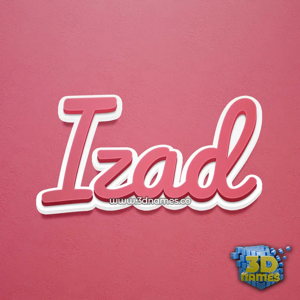 izad in Red Scribble style - 3D name wallpaper