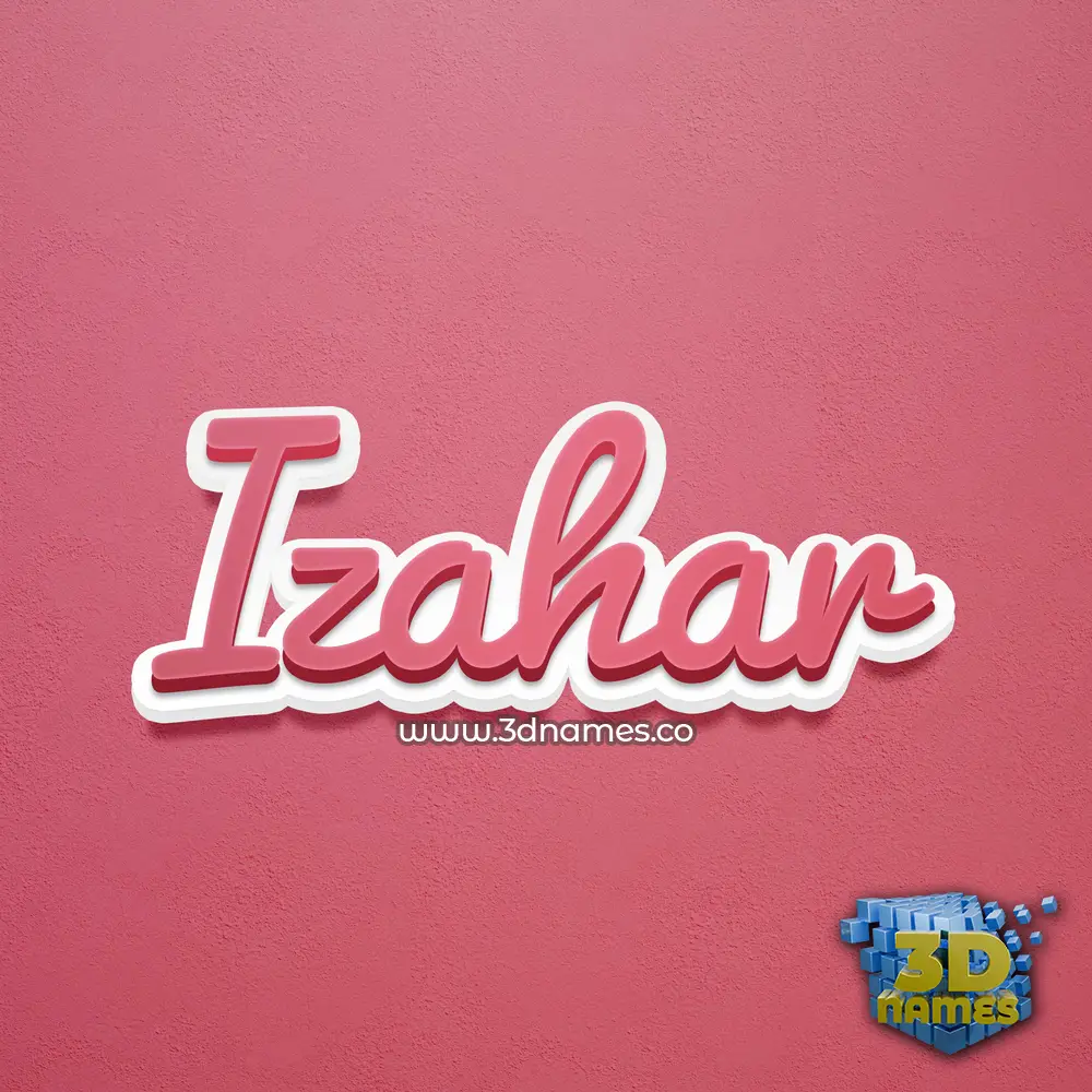 izahar in Red Scribble style - 3D name wallpaper