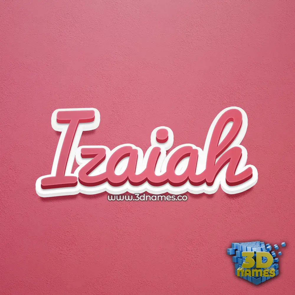 izaiah in Red Scribble style - 3D name wallpaper