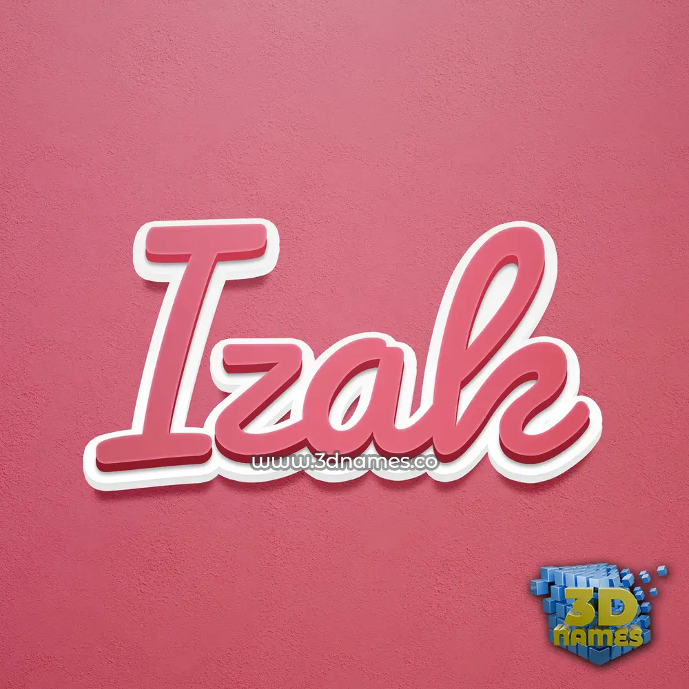 izak in Red Scribble style - 3D name wallpaper