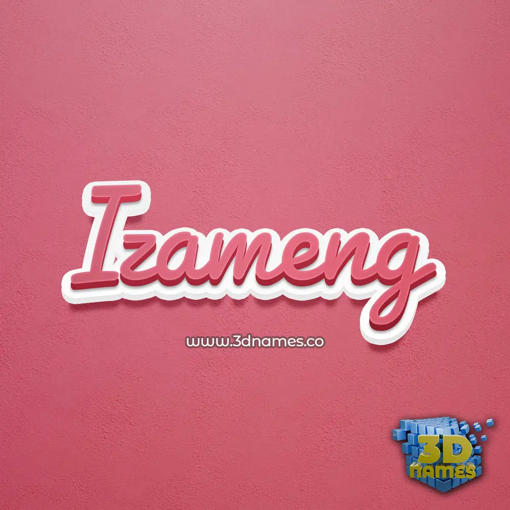 izameng in Red Scribble style - 3D name wallpaper
