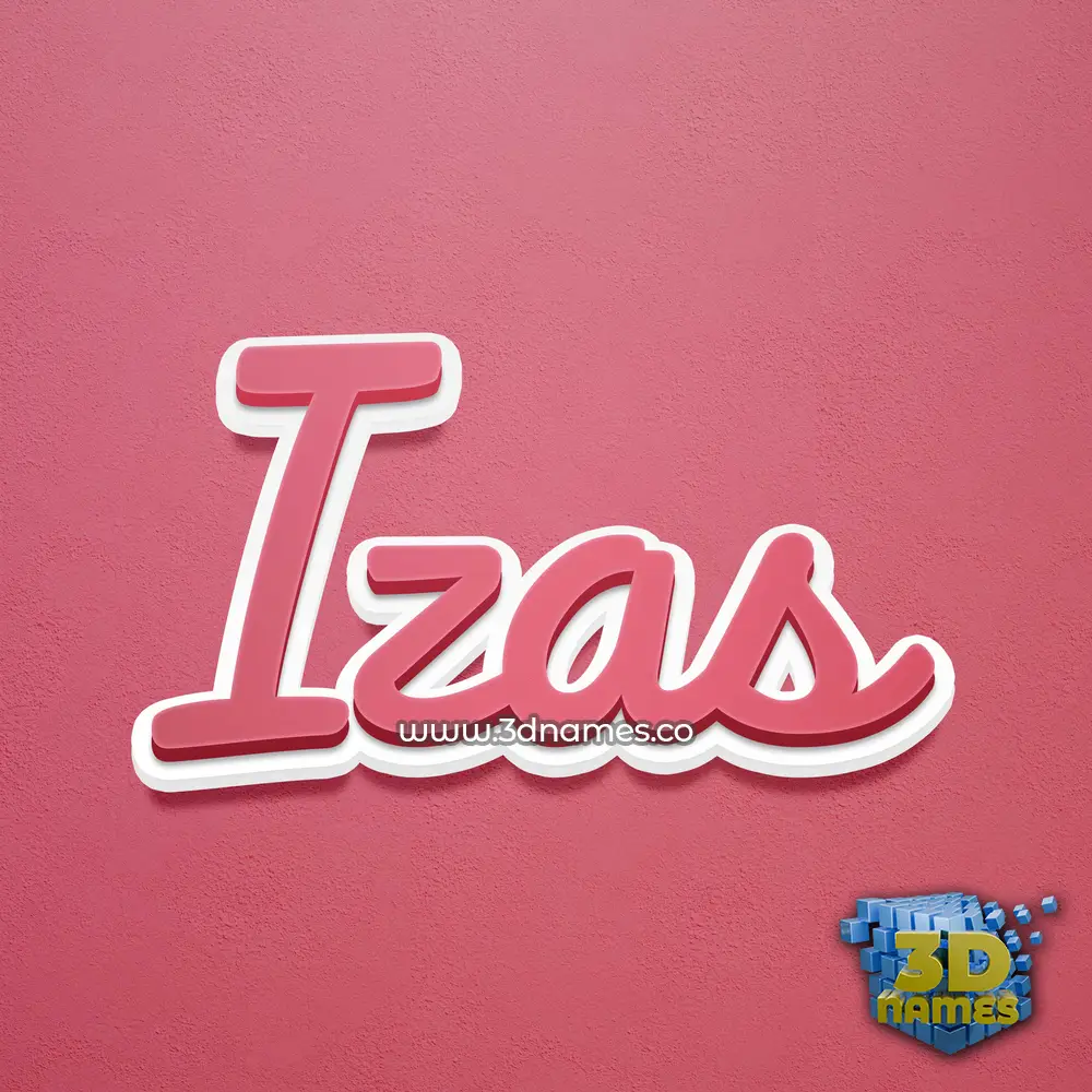 izas in Red Scribble style - 3D name wallpaper