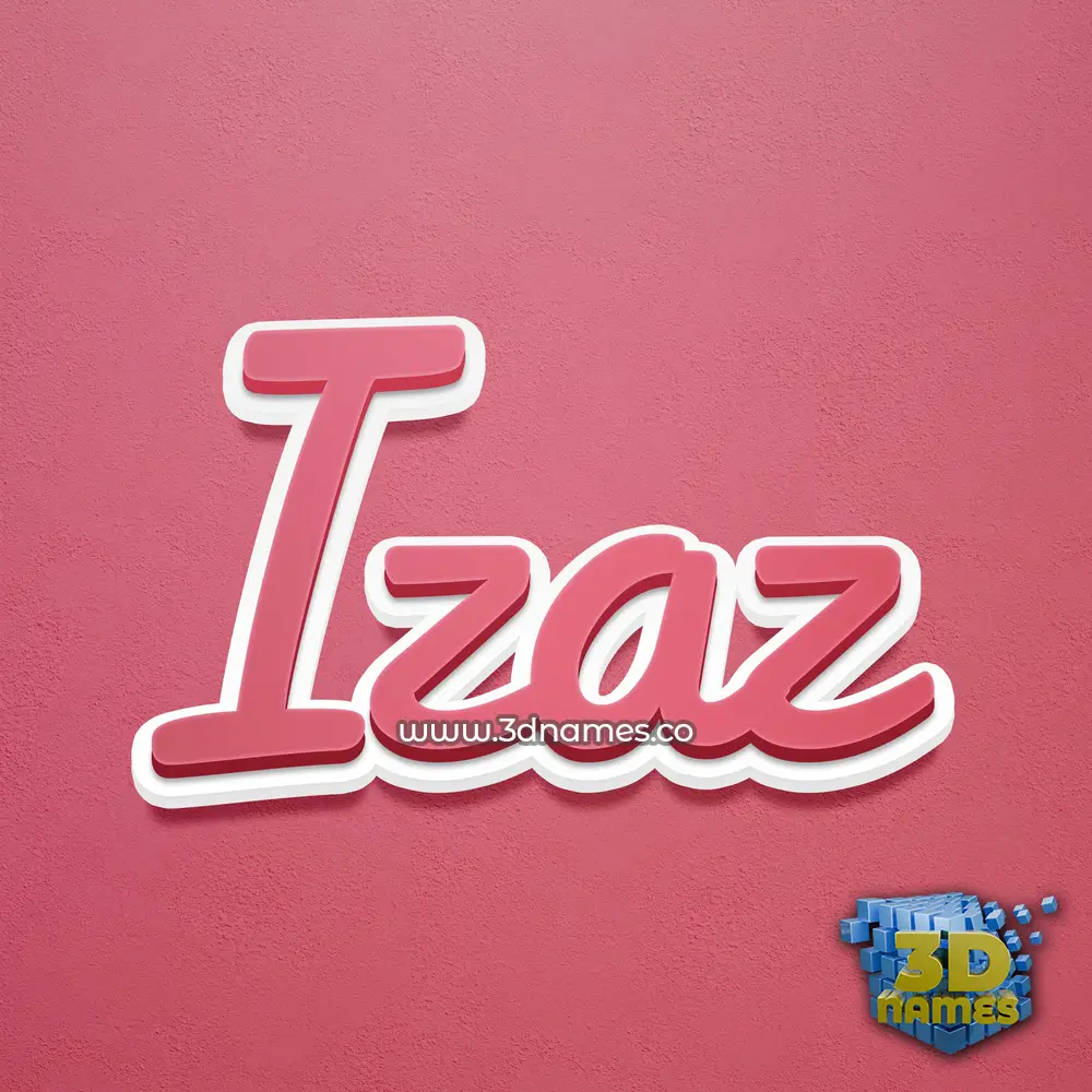 izaz in Red Scribble style - 3D name wallpaper