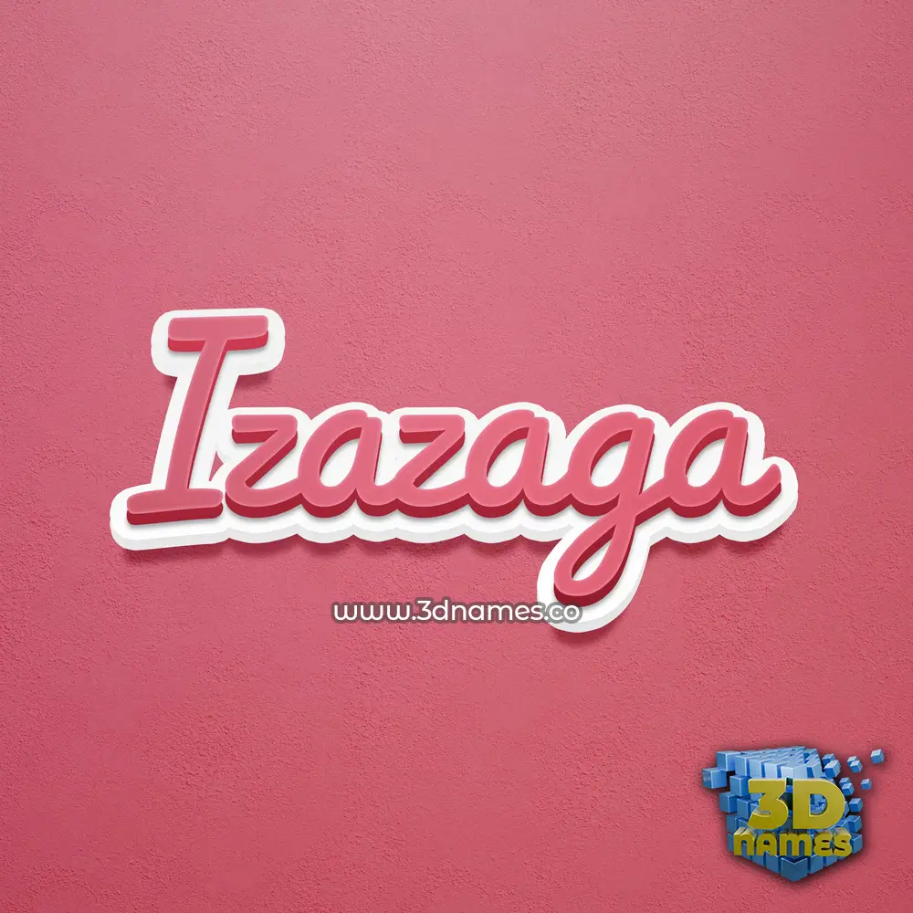 izazaga in Red Scribble style - 3D name wallpaper