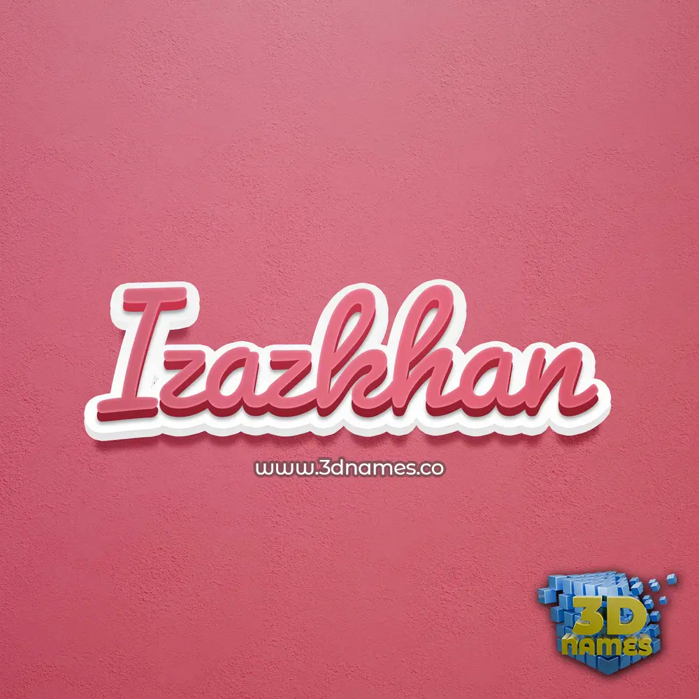 izazkhan in Red Scribble style - 3D name wallpaper