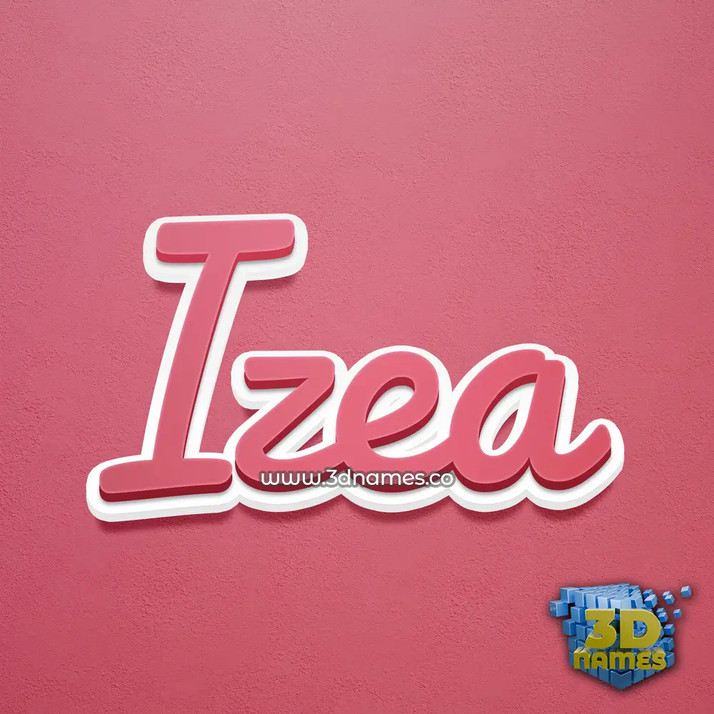 izea in Red Scribble style - 3D name wallpaper