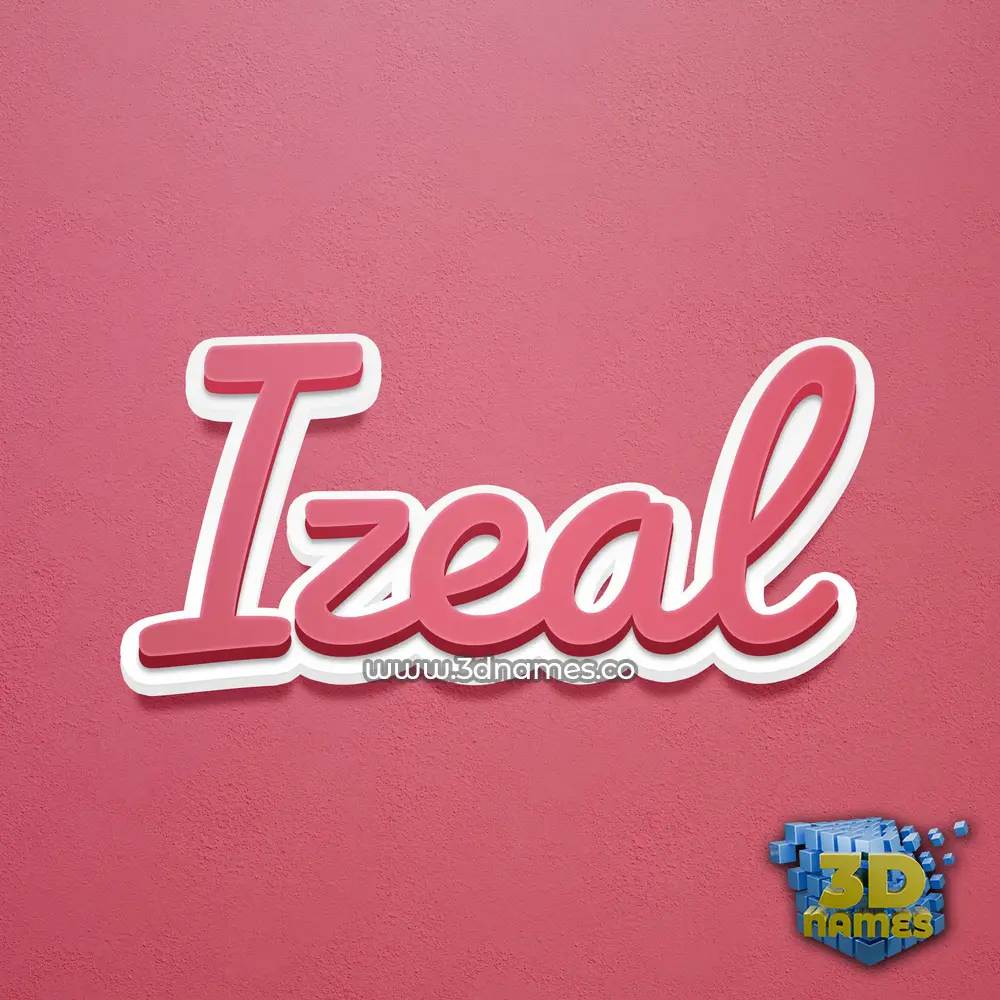 izeal in Red Scribble style - 3D name wallpaper