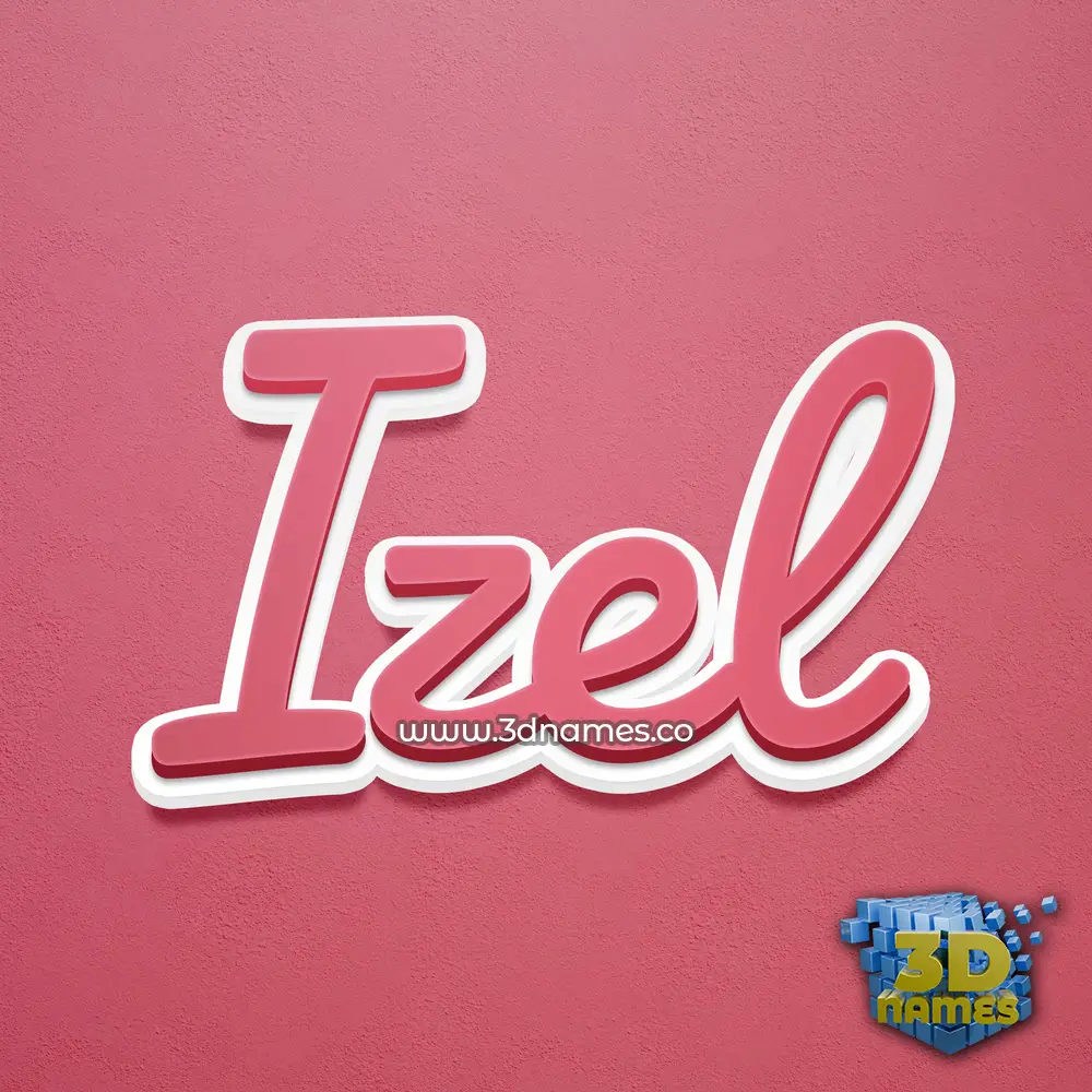 izel in Red Scribble style - 3D name wallpaper