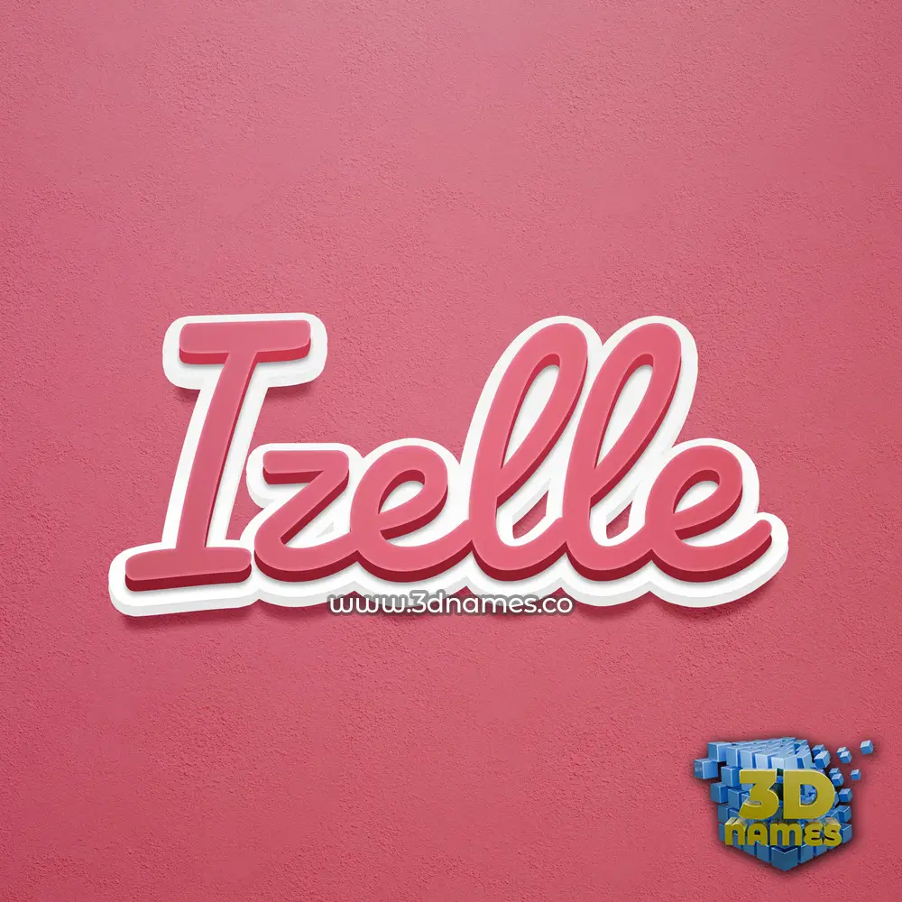 izelle in Red Scribble style - 3D name wallpaper